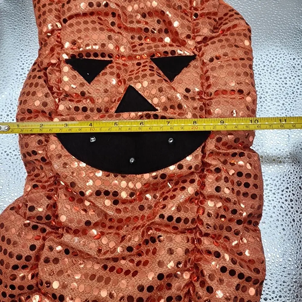 Pumpkin Medium Dog Costume W/Hat-Sequins/Lights